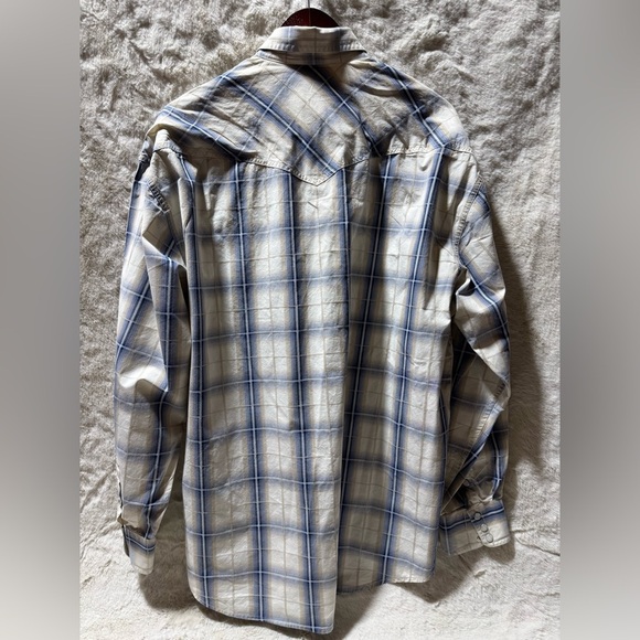 Stetson CRYSTAL PLAID BUTTON DOWN White, Blue and Tan long sleeve 2xL Men - Picture 7 of 12